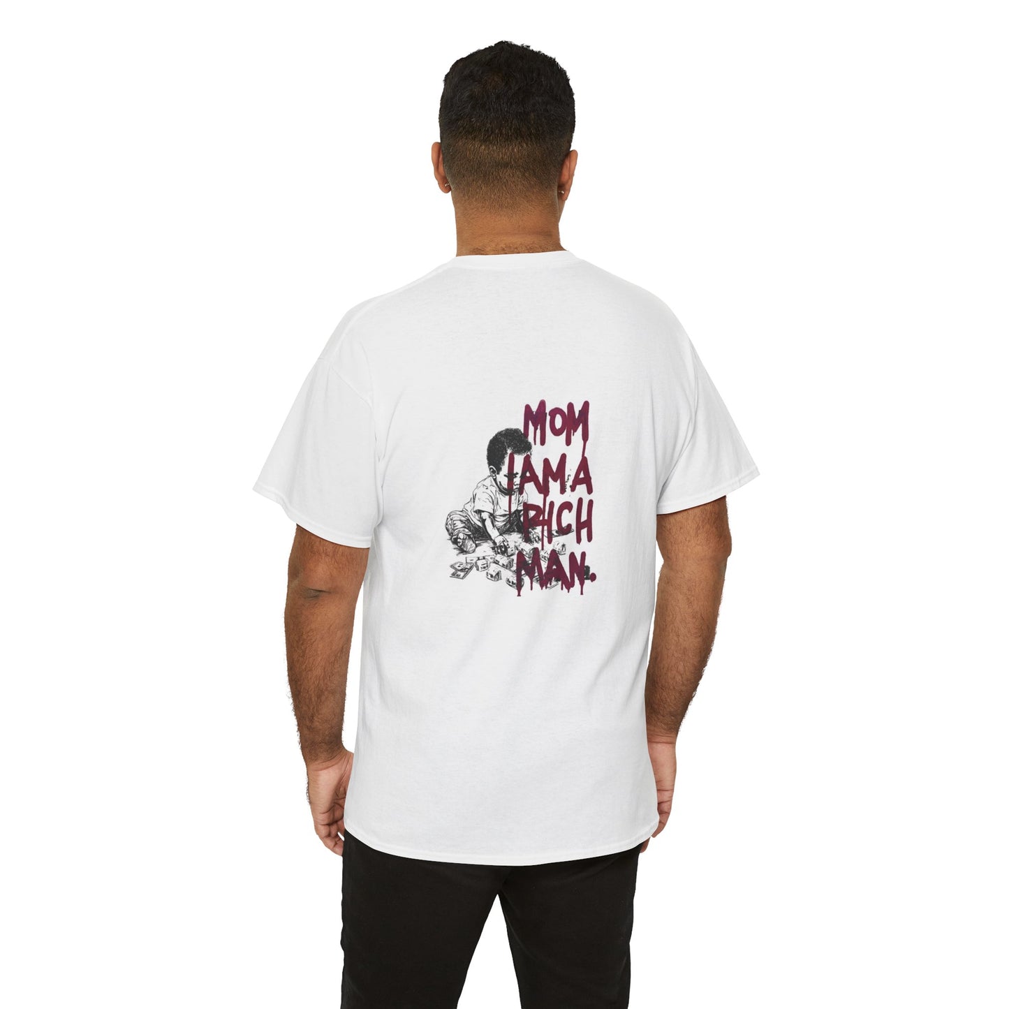 Unisex Heavy Cotton Tee- MOM I AM A RICH MAN